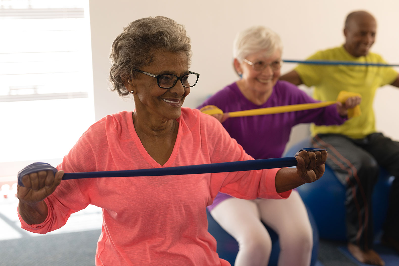 Residents taking part in an exercise class at Summit Glen